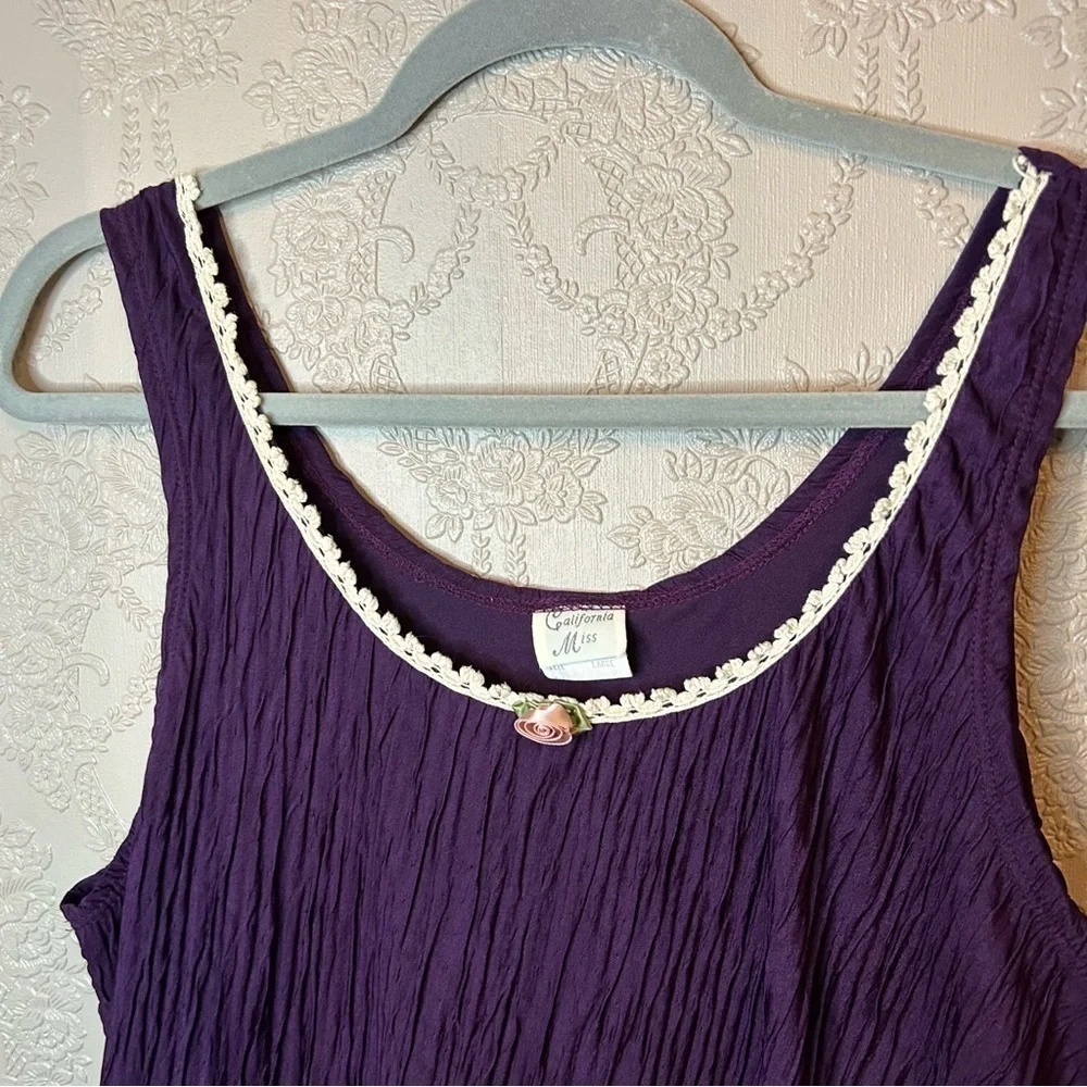 Vintage California Miss nightgown L Large purple great condition - Picture 2 of 4